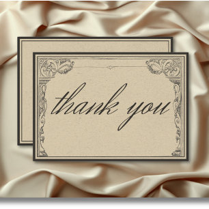 ヴィンテージ中世縁ど線結婚の サンキューカード