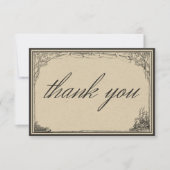 ヴィンテージ中世縁ど線結婚の サンキューカード (正面)
