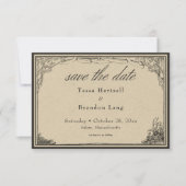 ヴィンテージ中世縁ど線結婚の セーブザデート (正面)