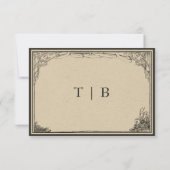 ヴィンテージ中世縁ど線結婚の セーブザデート (裏面)