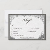 ヴィンテージ中世縁ど線結婚の 出欠カード (正面)