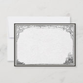 ヴィンテージ中世縁ど線結婚の 出欠カード (裏面)