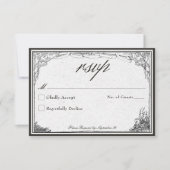 ヴィンテージ中世縁ど線結婚の 出欠カード (正面)