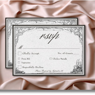 ヴィンテージ中世縁ど線結婚の 出欠カード