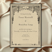 ヴィンテージ中世縁ど線結婚の 招待状