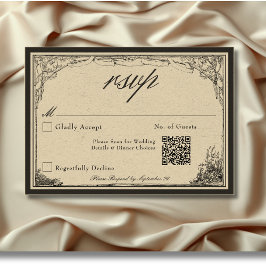 ヴィンテージ中世縁ど線結婚QR 出欠カード