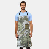 ヴィンテージ中国ののシームレスなパターン。茅野井 エプロン (着用した状態)