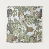 ヴィンテージ中国ののシームレスなパターン。茅野井 タペストリー (正面(横))