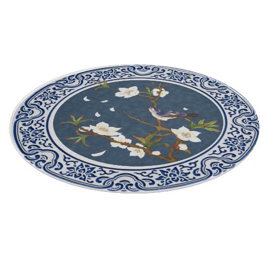 ヴィンテージ中国のの鳥の花芸術 カッティングボード (角)