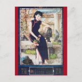 ヴィンテージ中国のアド上海女性海軍清sam ポストカード (正面)