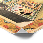 ヴィンテージ中国のオリエンタルウーマン広告ダイ ポスター (角)