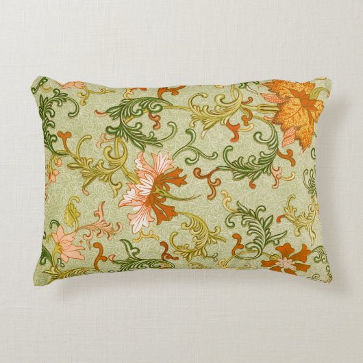 ヴィンテージ中国のオーナメントジョーンズの花 アクセントクッション (正面)