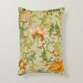 ヴィンテージ中国のオーナメントジョーンズの花 アクセントクッション (正面(垂直))