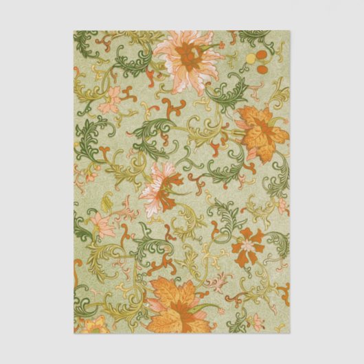 ヴィンテージ中国のオーナメントジョーンズの花 薄葉紙 (正面)