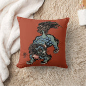 ヴィンテージ中国のシライオンラ中国のッド クッション (ブランケット)