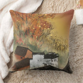 ヴィンテージ中国のスタイルオータムツリーズ&ファームハウス クッション (ブランケット)