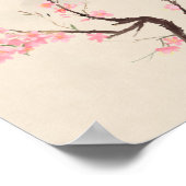 ヴィンテージ中国のスタイルグリーンピンクフラワー絵画ズ ポスター (角)