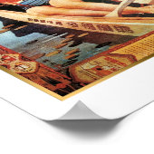 ヴィンテージ中国のズ広告シャンハイ毛皮のコートの少女 ポスター (角)