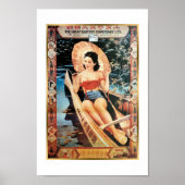 ヴィンテージ中国のズ広告シャンハイ毛皮のコートの少女 ポスター (正面)