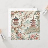 ヴィンテージ中国のタイル カード (正面/裏面インサイチュ)