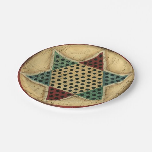 ヴィンテージ中国のチェッカーボードバイイーサン・ハーパー ペーパープレート (アングル)