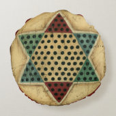 ヴィンテージ中国のチェッカーボードバイイーサン・ハーパー ラウンドクッション (裏面)