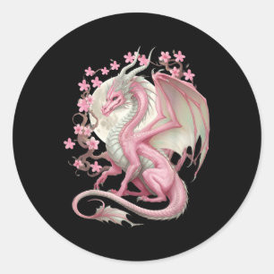 ヴィンテージ中国のドラゴンアジア美術さくらんぼブロッサムPi ラウンドシール