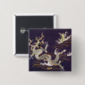 ヴィンテージ中国のドラゴンアットシー 缶バッジ (正面&裏面)