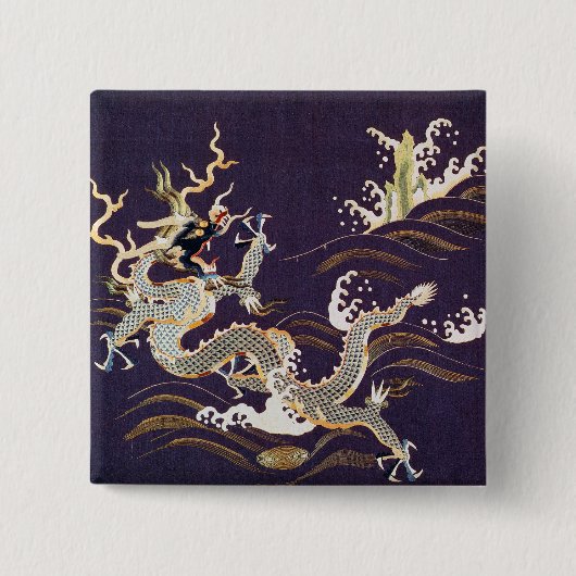 ヴィンテージ中国のドラゴンアットシー 缶バッジ (正面)