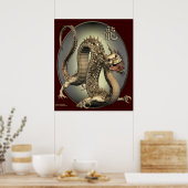 ヴィンテージ中国のドラゴンプリント ポスター (キッチン)