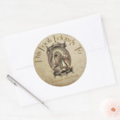 ヴィンテージ中国のドラゴン蔵書票 ラウンドシール (封筒)