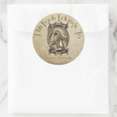 ヴィンテージ中国のドラゴン蔵書票 ラウンドシール (バッグ)