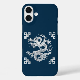 ヴィンテージ中国のドラゴンinホワイト iPhone 16 plusケース