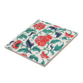 ヴィンテージ中国のフローラオーナメント タイル (側面)