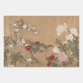 ヴィンテージ中国のフローラ ラッピングペーパーシート (正面)