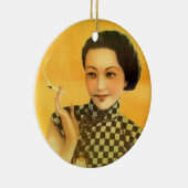 ヴィンテージ中国のポスター老婆 セラミックオーナメント (右)