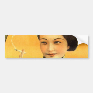 ヴィンテージ中国のポスター老婆 バンパーステッカー
