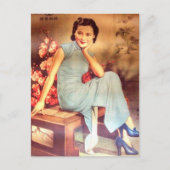 ヴィンテージ中国のポスター老婆 ポストカード (正面)