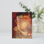 ヴィンテージ中国のポスター老婆 ポストカード (スタンド正面)