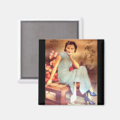 ヴィンテージ中国のポスター老婆 マグネット (正面/裏面)