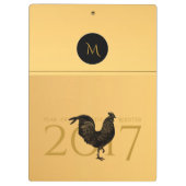 ヴィンテージ中国のルースター新年2017モノグラムC クリップボード (裏面)