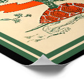 ヴィンテージ中国の亀、少年の乗馬(コピー) ポスター (角)