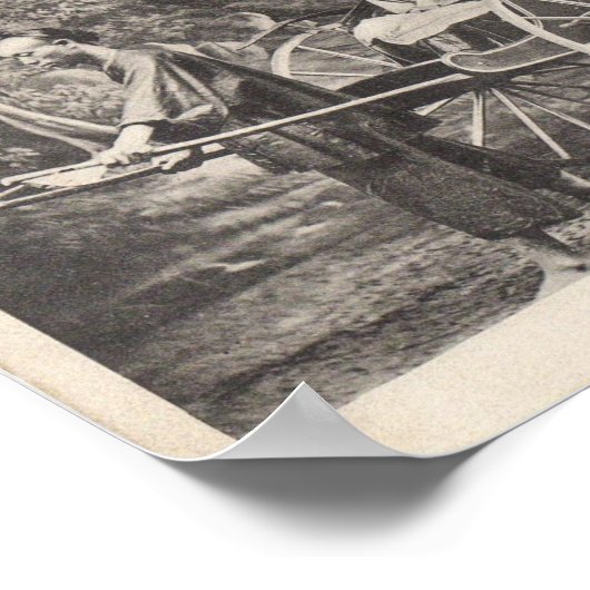 ヴィンテージ中国の人力車写真はがき1905 ポスター (角)