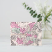 ヴィンテージ中国の地図(1862) ポストカード (スタンド正面)