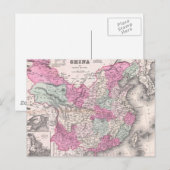 ヴィンテージ中国の地図(1862) ポストカード (正面/裏面)