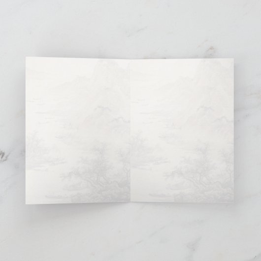 ヴィンテージ中国の墨絵の絵画景観 カード (内部)