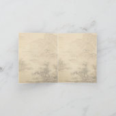 ヴィンテージ中国の墨絵の絵画景観 シーズンカード (内部)