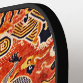 「ヴィンテージ中国の寺のラグ・アート」 ピックルボールラケット (左詳細)