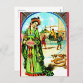 ヴィンテージ中国の旧正月/龍 シーズンポストカード (正面/裏面)