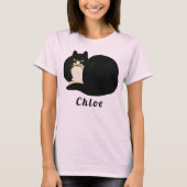 ヴィンテージ中国の清朝黒満州猫 Tシャツ (正面)